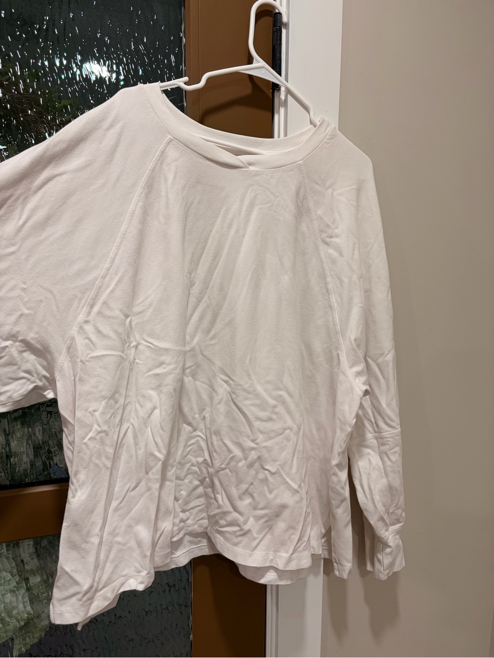 aerie White Lightweight Long-Sleeve Sweatshirt
